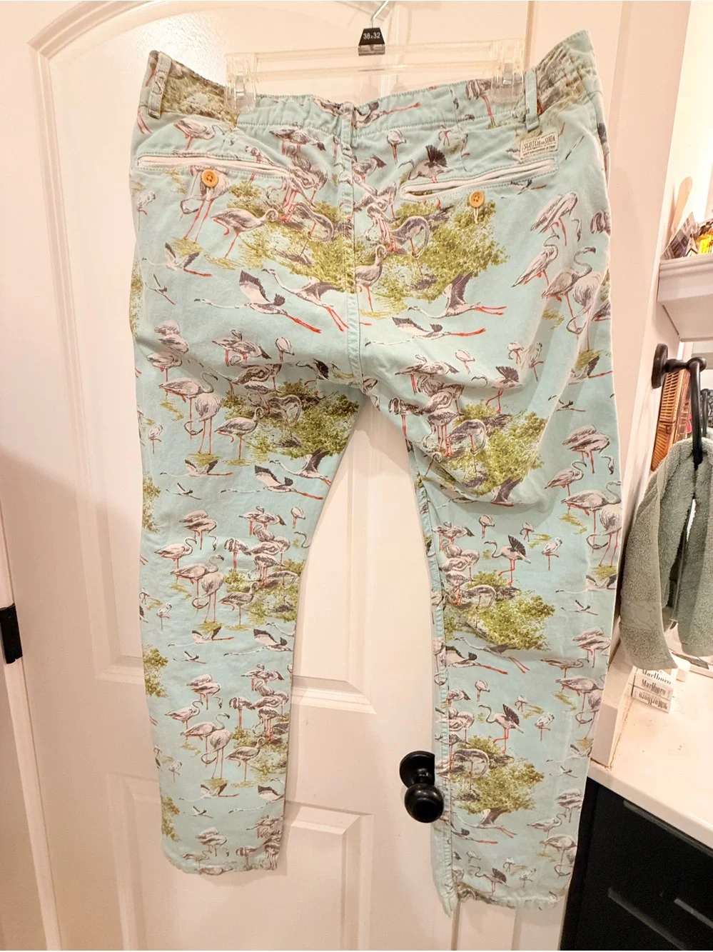 Scotch & Soda Light Blue Flamingo-Print Chinos - Picture 3 of 6